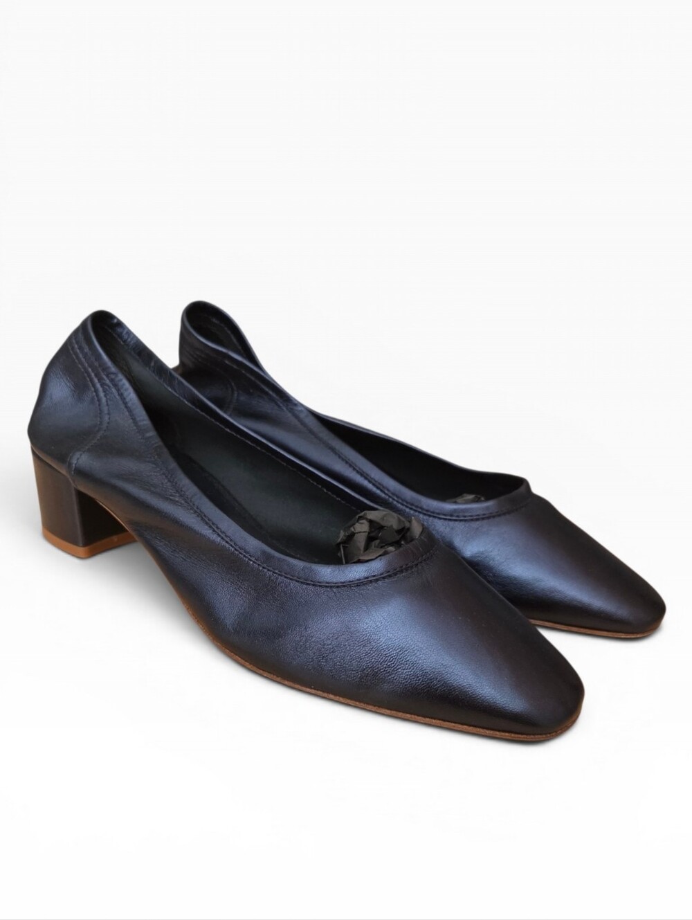 Maryam Nassir Zadeh Roberta Ballerina Shoes Dark Blue Block Heel Size 42